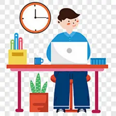 扁平风的办公男生卡通手绘PNG图片 来自PNG搜索网 pngss.com 免费免扣png素材下载！