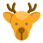 山鹿 渲染剪纸风卡通动物3D图标