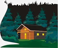 林间小屋高清素材 小屋 房子 木屋 林间 树林 免抠png 设计图片 免费下载