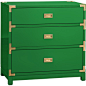 Bungalow 5 Tansu 3-Drawer Green Side Table