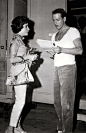 Elizabeth Taylor and Paul Newman on the set of ‘Cat on a Hot Tin Roof’, 1958.