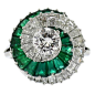 CARTIER Emerald and Diamond Spiral Ring@北坤人素材