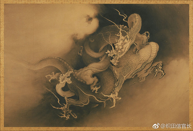 明治时代的龙，来自“近代日本画之父”狩野...