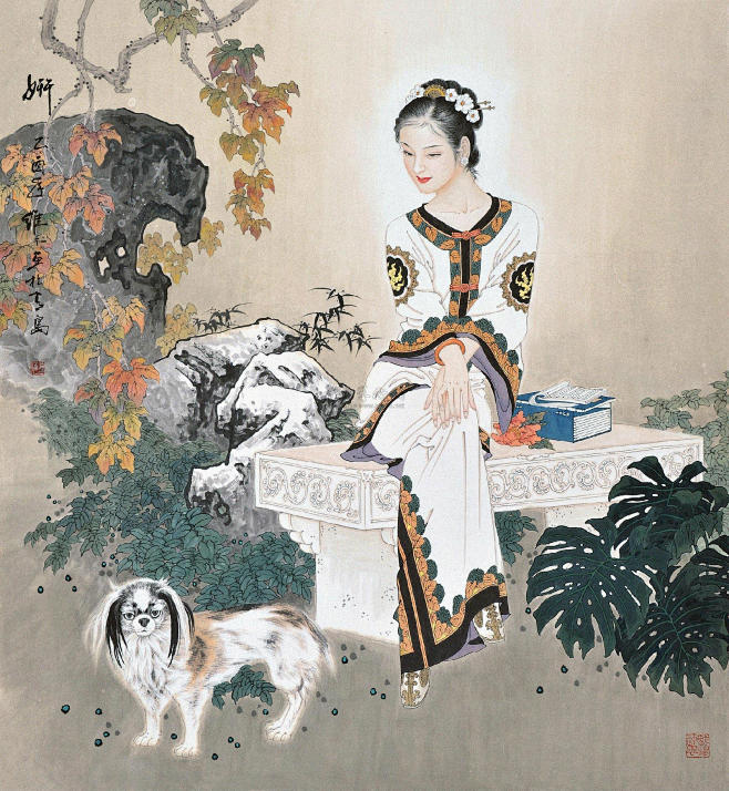 项维仁的工笔仕女画