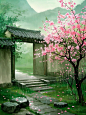 宅院，古风，场景，绿色，无人  设计请认准我们淘宝搜索 @独角兽封面设计 (4)