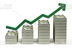 3D Render Dollar Stacks Graph Arrow3D Render Dollar Stacks Graph Arrow Clipping Path