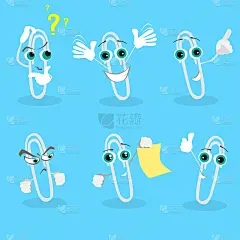 回形针卡通人物集收集快乐的微笑剪辑