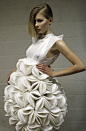 Sculptural Flower dress - three dimensional fashion design