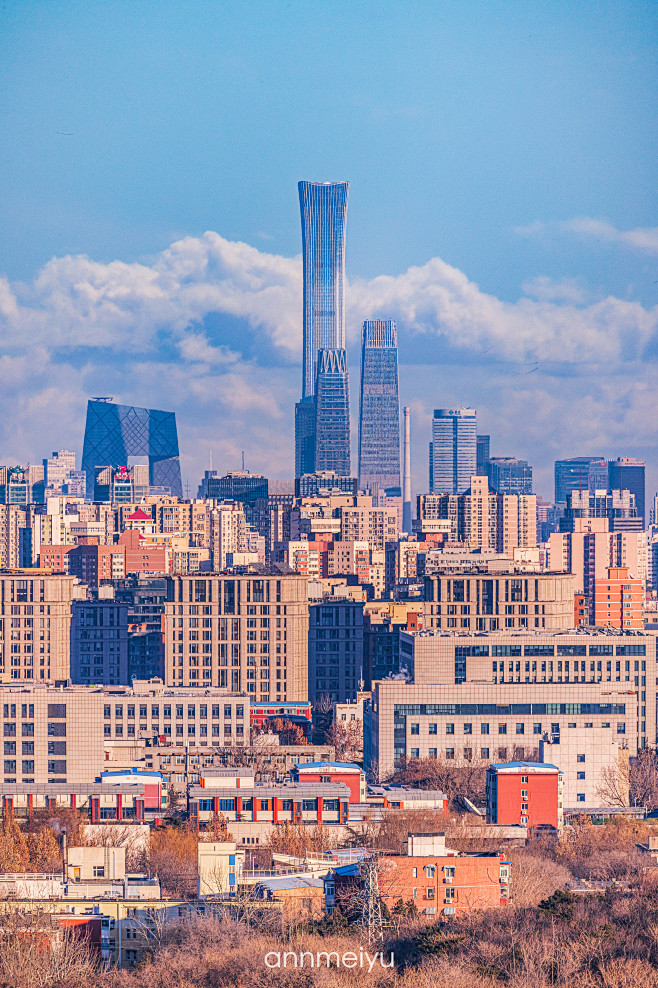 北京，城市，中国尊，央视大楼，云，远眺，...