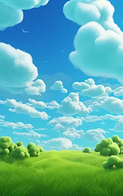 草地壁纸蓝天白云壁纸