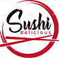 oriental japanese sushi logo design