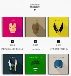 hey Hero 现代简约装饰画美国电影海报英雄人物挂画美国队长超人-淘宝网