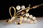 Mikimoto 14K yellow gold Cultured Pearl Brooch from jkjc on Ruby Lane