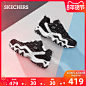 Skechers斯凯奇复古厚底老爹鞋绣花保暖绒毛鞋熊猫鞋女鞋66666077-tmall.com天猫