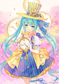 日常画miku，这次试了下小清新。大图：O网页链接 ​​​​