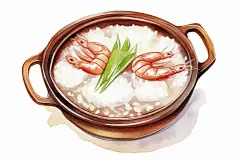 美味传统美食水彩插画