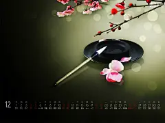 彼岸桌面2014年5月日历壁纸 韩服清纯美女