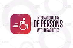 国际残疾人日。12月3日。节日的概念。模板的背景，旗帜，卡片，海报与文字题词。向量EPS10插图。