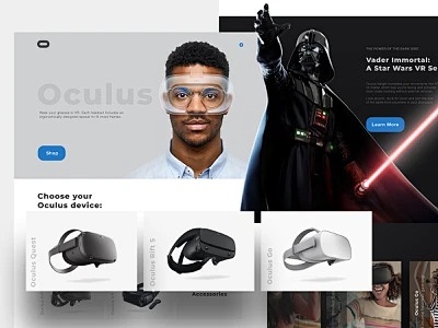 Oculus Website Concept product web game design ux headset vader darth ...