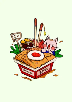 武汉早点插画--豆皮
