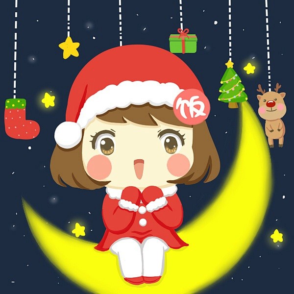 饭桶小漫画圣诞节送头像啦萌萌哒饭桶姑娘圣诞头像来啦喜欢的就拿走吧