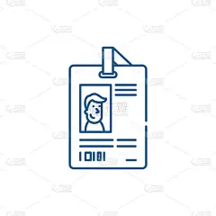 个人通线图标概念。个人通行证平向量符号, 标志, 轮廓例证.