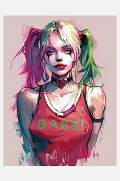 数字艺术小丑女孩插画超现实插画-众图网