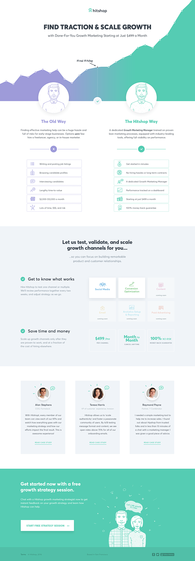 Landing page desktop