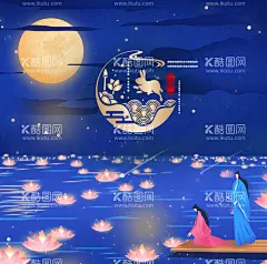 中元节原创海报构图  - 源文件下载【酷图网】中元节,中元节海报,中元节喷绘,中元节原创图,中元节手绘图,