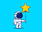 宇航员！ 宇宙行星科学太空人宇航员咖啡食物爱徽标图标插图吉祥物人物火箭月亮星星太空地球外星人宇航员