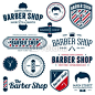 Vecteur :  Vintage Retro Style Badges and Logos Barber shop graphics