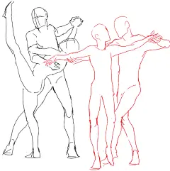 人物动态姿势画法图集丨人物比例动态动作分解/肌肉骨骼动画漫画分析