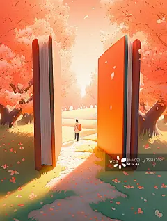 【AI数字艺术】书的插画图片素材