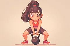 健身房运动人物插画