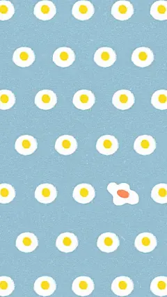 小清新荷包蛋可爱平铺手机壁纸