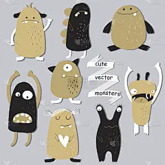 棕色明亮的怪物