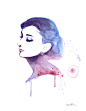 Audrey Hepburn Elegant Profile - Watercolor art print