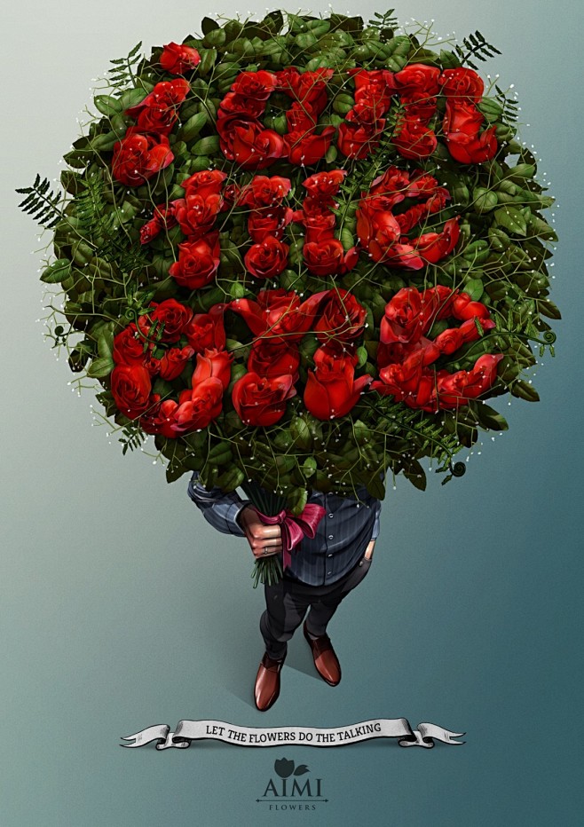 AIMI Flowers国外鲜花创意海报