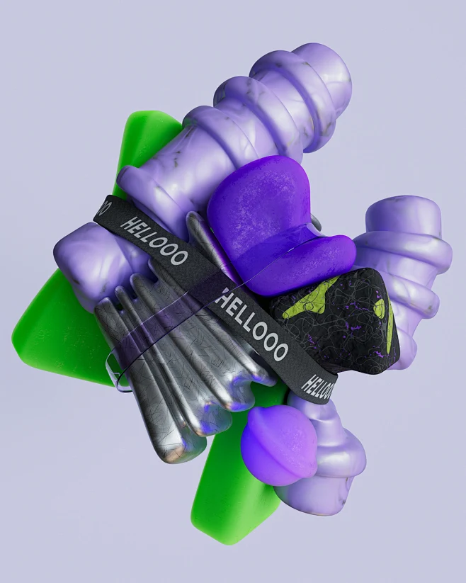 3D 3dart c4d CGI cinema4d redshift Render ribbon-花瓣网