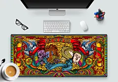 一组商业鼠标垫与潮牌T恤插画图案设计-古田路9号-品牌创意/版权保护平台