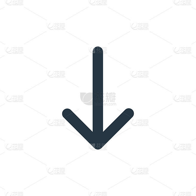 向下图标向量从箭头概念。细线插图向下可编辑的笔触。向下线性标志使用在web和移动应用程序，标志，印刷