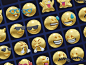 HUUUGE Gradient And Gold Emoji 3D Pack 120款创意潮流3D立体emoji表情包png免抠icon图标插画设计素材 - UIGUI