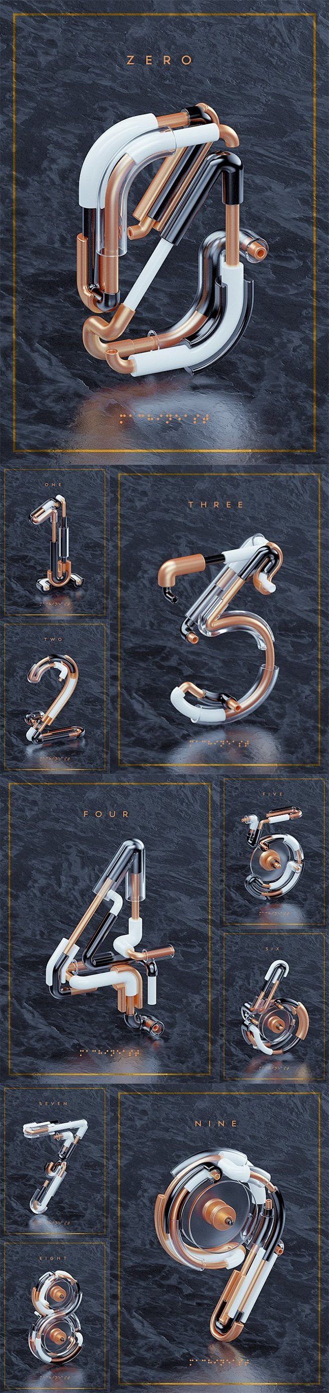 NOMBOR 3D字体设计 设计圈 展示...