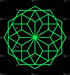蜘蛛网六边形。商业标志。设计器的内容。新年的幻想围绕雪花的主题。