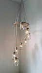 Spiral Carousel Mason Jar Chandelier Mason Jar Lighting Swag Lamp Handcrafted Upcycled BootsNGus Hanging Pendant Light Fixture
