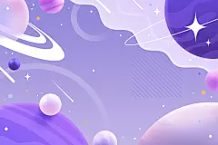 紫色浪漫梦幻宇宙星空星系行星科幻插画海报背景ai矢量设计素材-淘宝网