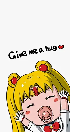 简约风格可爱卡通奶嘴美少女手机壁纸