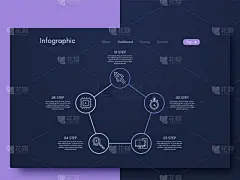 模板,信息图表,选择键,五个物体,矢量,商务,流程图,图表,技术,简单