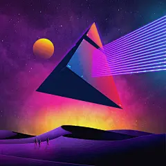 美国 80 年代高饱和度渐变色的复古风插画 | 作者：James White ​​​​