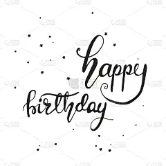 贺卡设计与字母生日快乐。矢量插图。